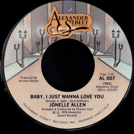 Jonelle Allen - Sunday Afternoons And You / Baby, I Just Wanna Love You side B