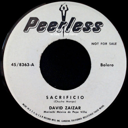 David Zaizar - Sacrificio / Pa' Que Me Sirve La Vida side A