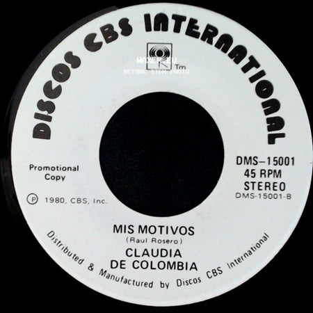 Claudia De Colombia - Ternura / Mis Motivos side B
