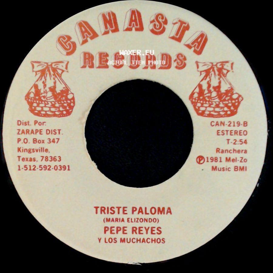 Pepe Reyes Y Los Muchachos - Francamente / Triste Paloma side B