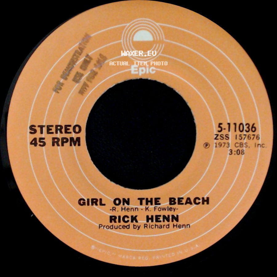 Rick Henn - Girl On The Beach / I Live For The Sun side A