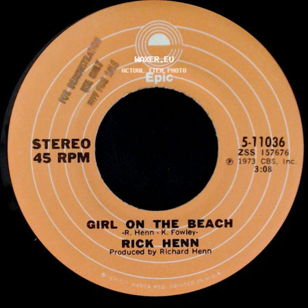 Rick Henn - Girl On The Beach / I Live For The Sun side A