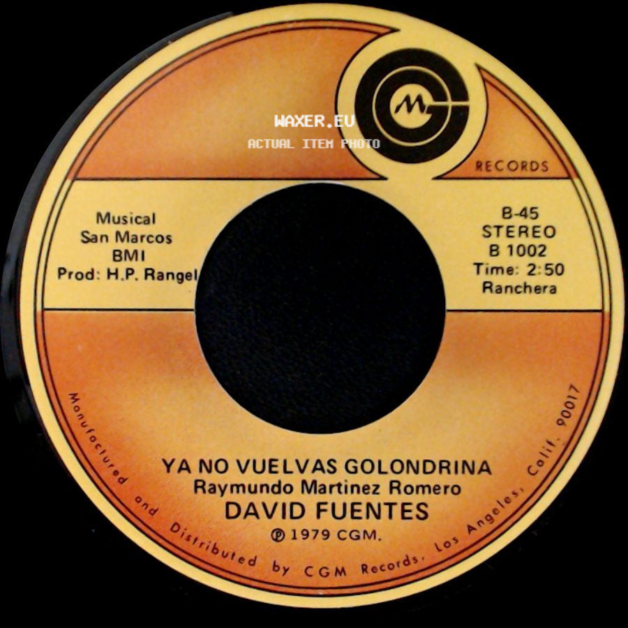 David Fuentes - Ya No Vuelvas Golondrina / Por Dioz Que Tengo Razon side A
