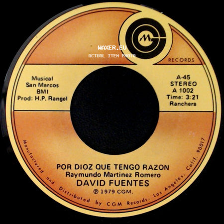 David Fuentes - Ya No Vuelvas Golondrina / Por Dioz Que Tengo Razon side B