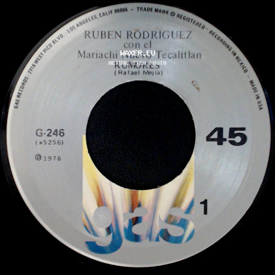 Ruben Rodriguez Con El Mariachi Nuevo Tecalitlan - Rumores / Cara De Gitana side A