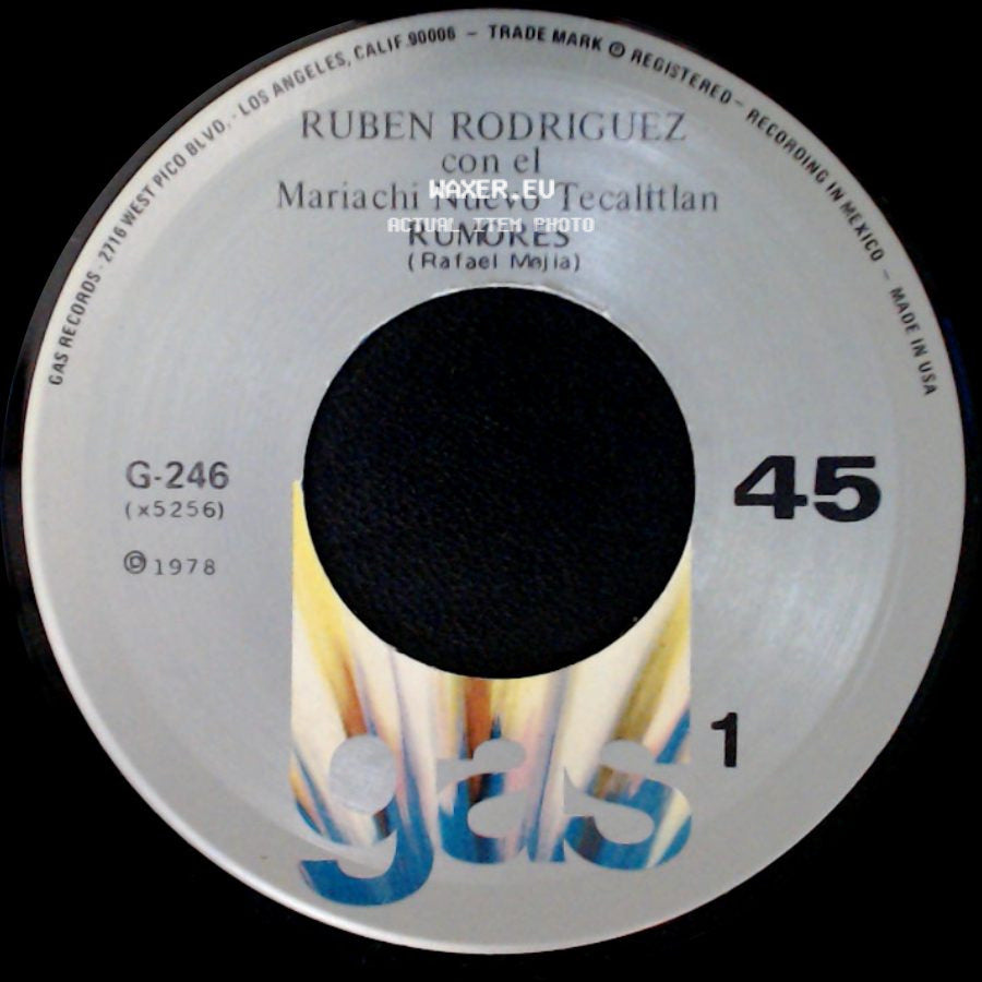 Ruben Rodriguez Con El Mariachi Nuevo Tecalitlan - Rumores / Cara De Gitana side A