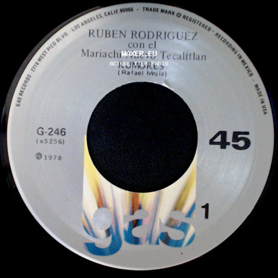 Ruben Rodriguez Con El Mariachi Nuevo Tecalitlan - Rumores / Cara De Gitana side A