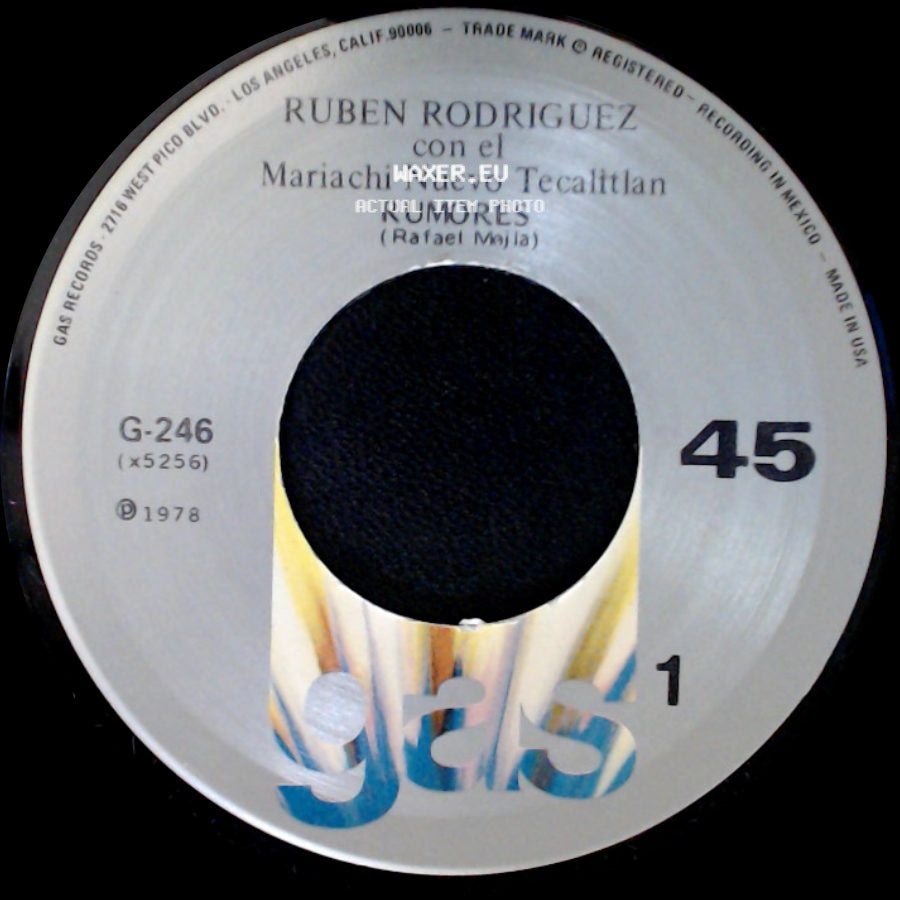 Ruben Rodriguez Con El Mariachi Nuevo Tecalitlan - Rumores / Cara De Gitana side A