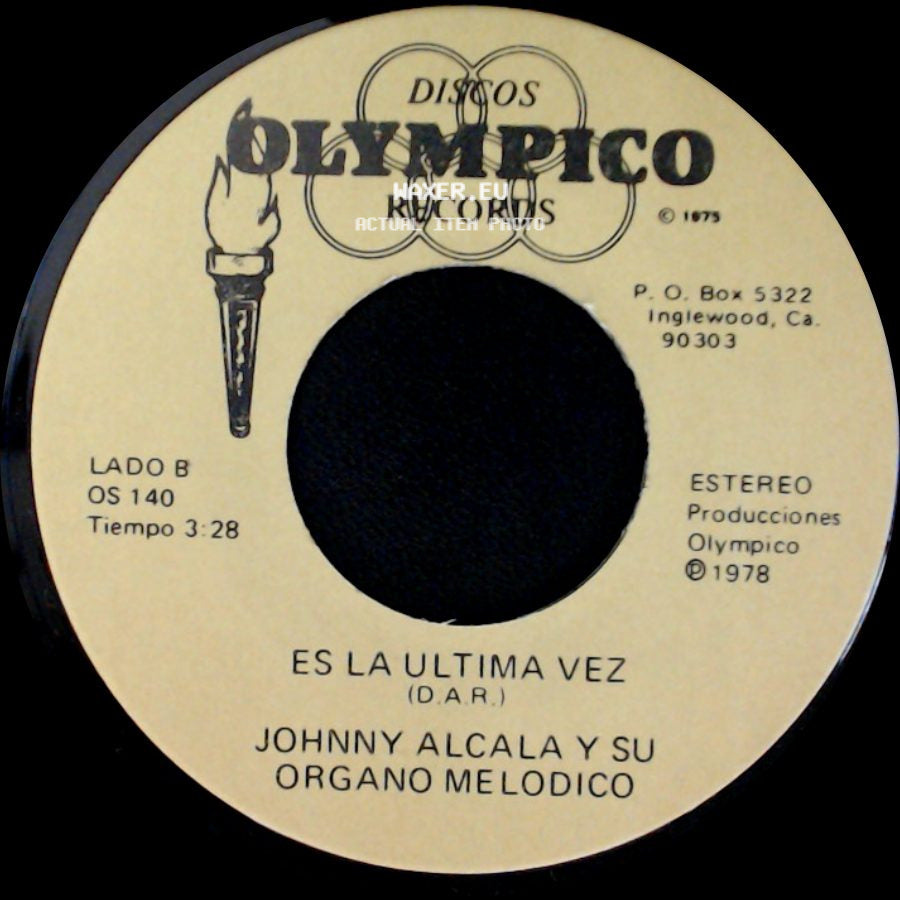 Johnny Alcala Y Su Organo Melodico - Asi Es Mi Lagos / Es La Ultima Vez side B