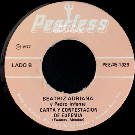 Beatriz Adriana / Beatriz Adriana Y Pedro Infante - A Poco No / Carta Y Contestacion De Eufemia side B