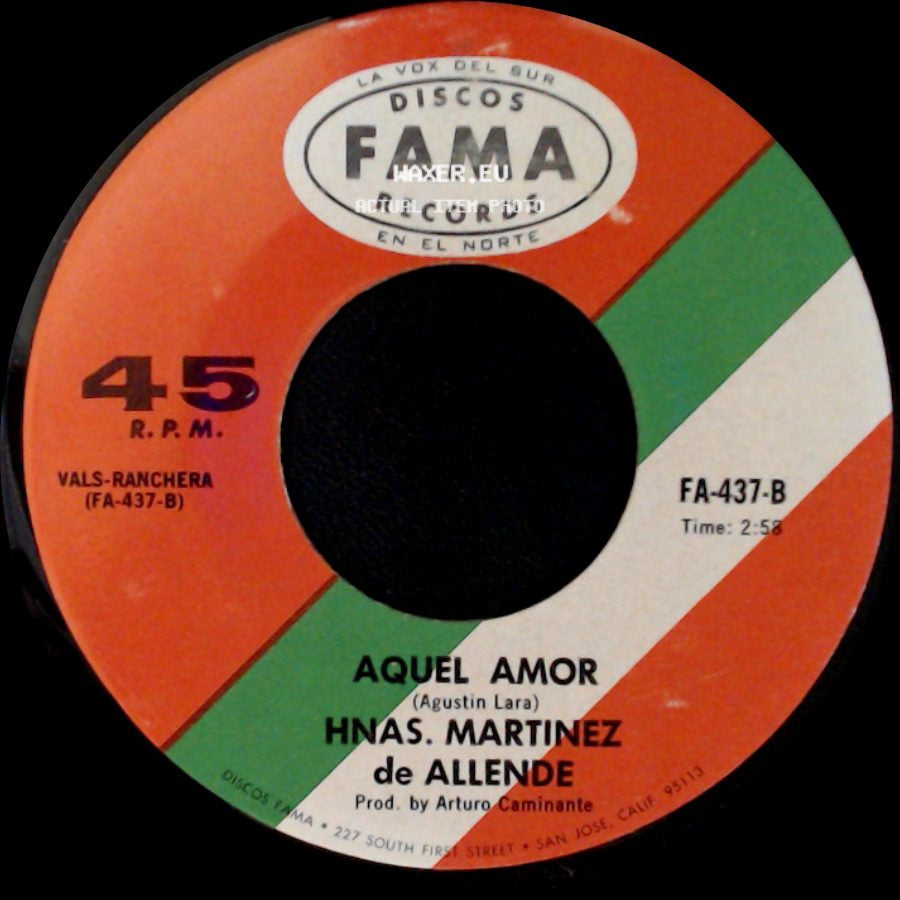Hnas. Martinez De Allende - Como Paloma Errante / Aquel Amor side B