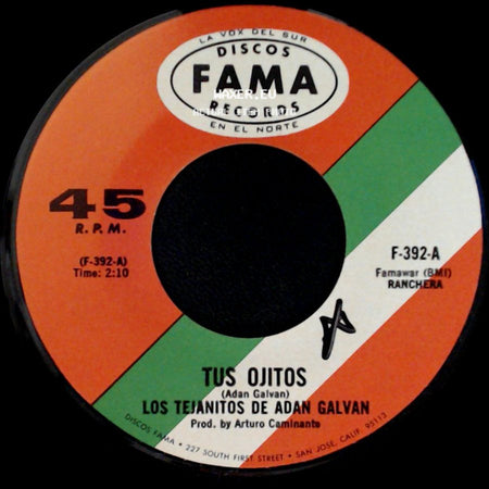 Los Tejanitos De Adan Galvan - Tus Ojitos / Linda Muñequita side A