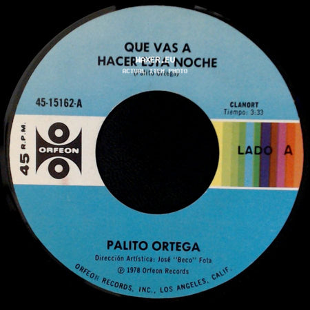 Palito Ortega - Que Vas A Hacer Esta Noche / En Este Fin De Semana side A
