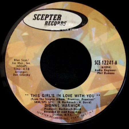 Dionne Warwick - This Girl's In Love With You / Dream Sweet Dreamer side A