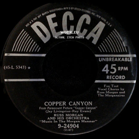 Russ Morgan And His Orchestra - Copper Canyon / Sentimental Me side A