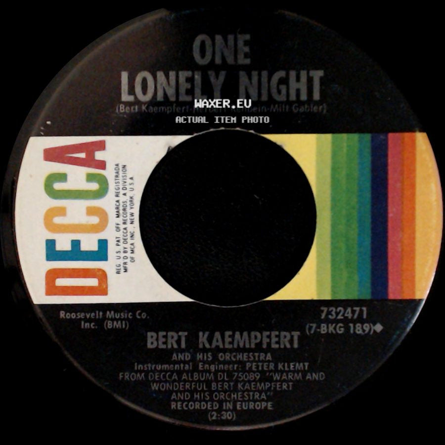 Bert Kaempfert And His Orchestra - One Lonely Night / The Maltese Melody side A