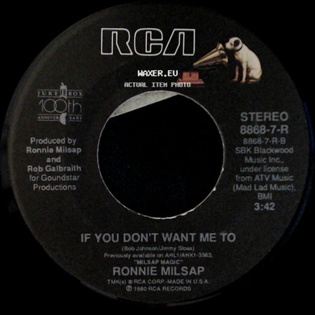 Ronnie Milsap - Houston Solution / If You Don't Want Me To side B
