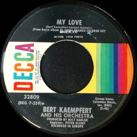 Bert Kaempfert And His Orchestra - My Love / In Apple Blossom Time side A