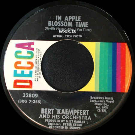 Bert Kaempfert And His Orchestra - My Love / In Apple Blossom Time side B