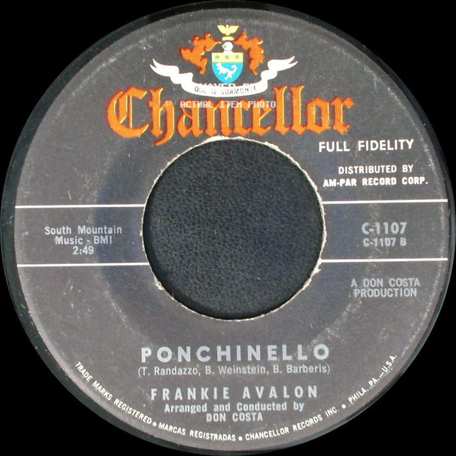Frankie Avalon - You Are Mine / Ponchinello side B