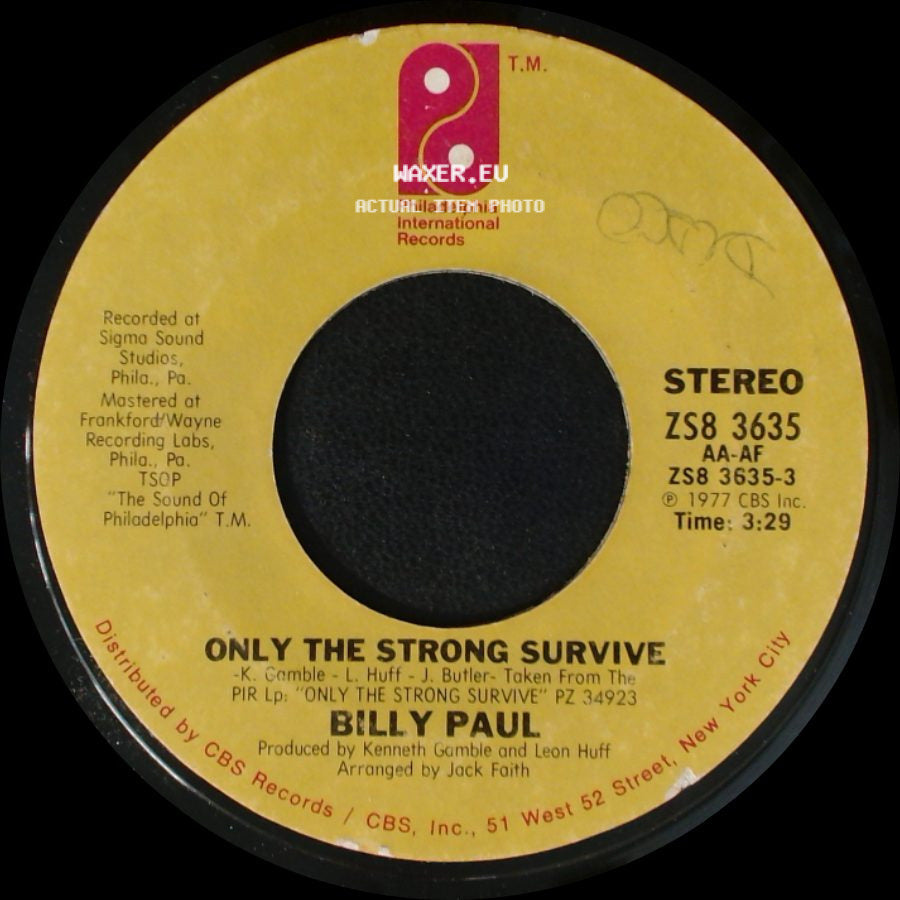 Billy Paul - Where I Belong / Only The Strong Survive side B