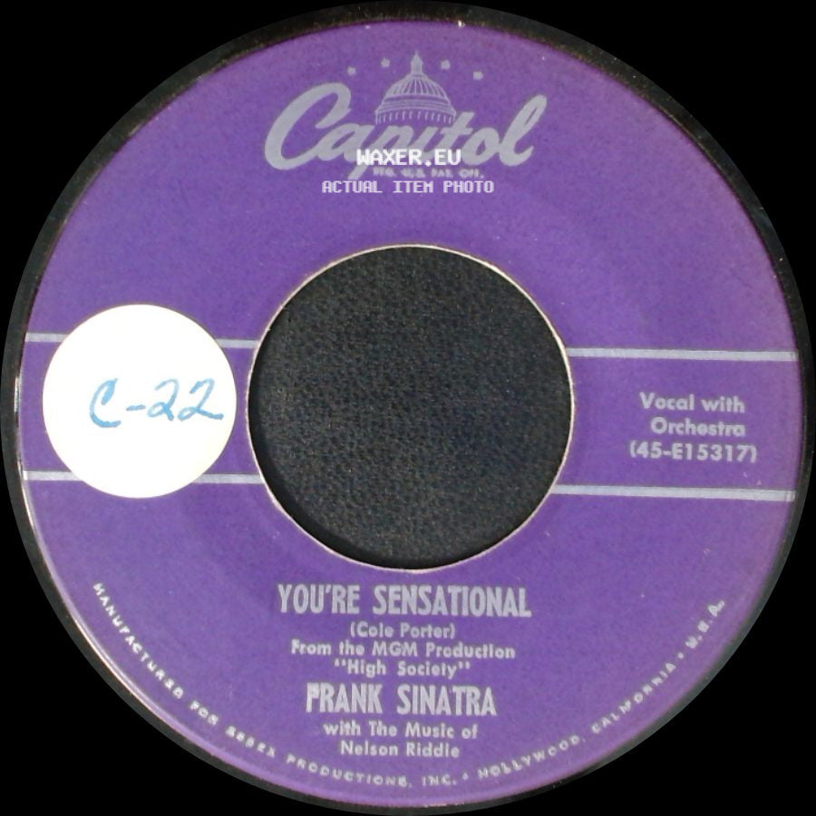 Frank Sinatra - Johnny Concho Theme (Wait For Me) / You're Sensational side B