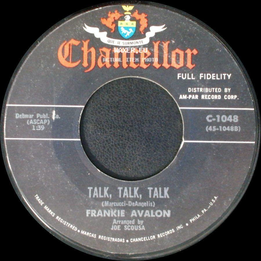 Frankie Avalon - Talk, Talk, Talk / Don't Throw Away All Those Teardrops side A