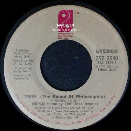 Mfsb Featuring Thom Bell / Mfsb Featuring The Three Degrees - Something For Nothing / Tsop (The Sound Of Philadelphia) side B