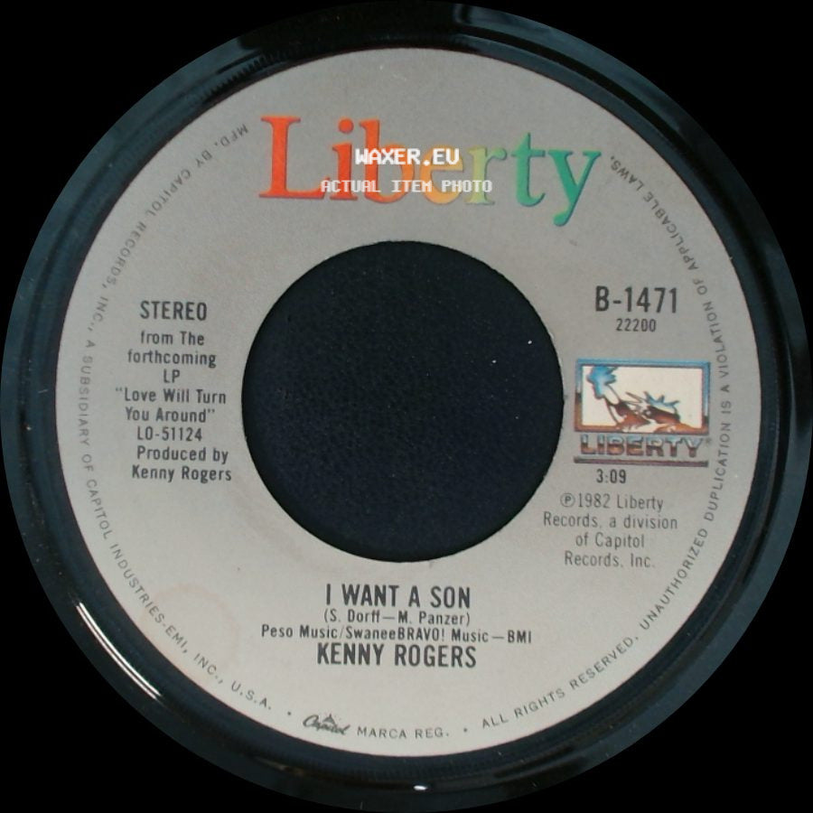 Kenny Rogers - Love Will Turn You Around / I Want A Son side B