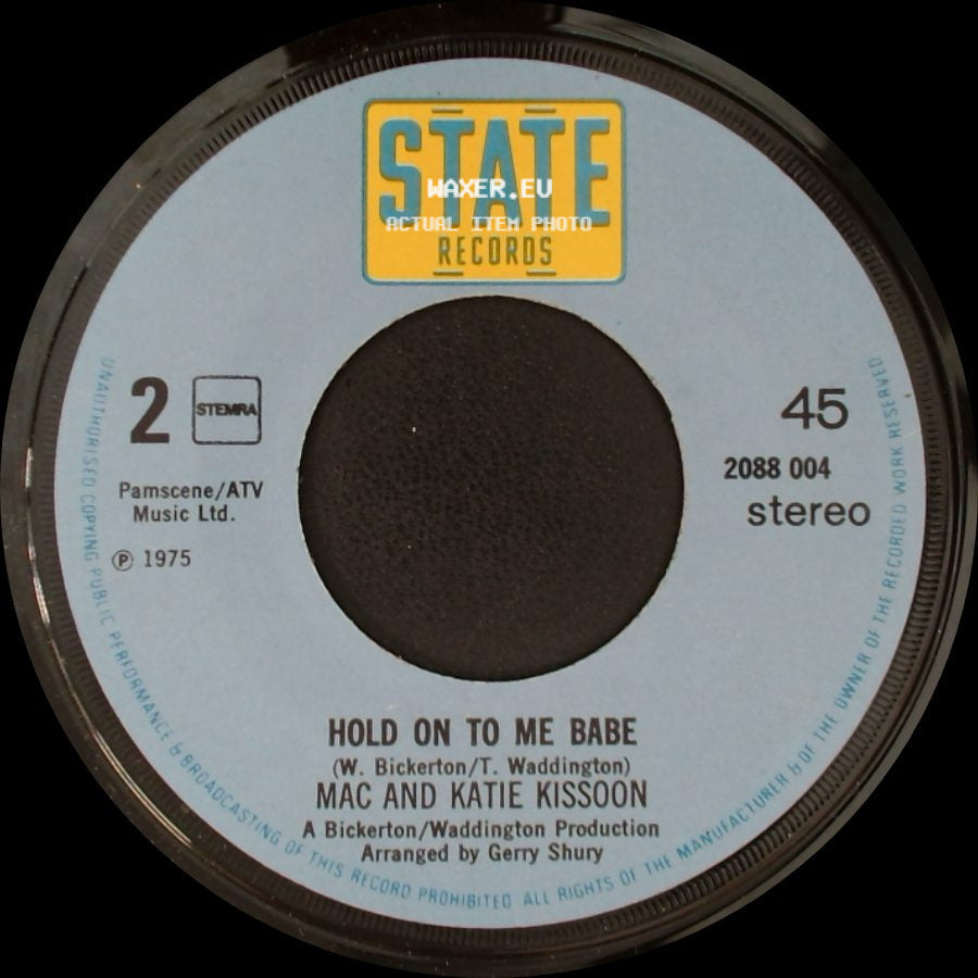 Mac And Katie Kissoon - Don't Do It Baby / Hold On To Me Babe side B