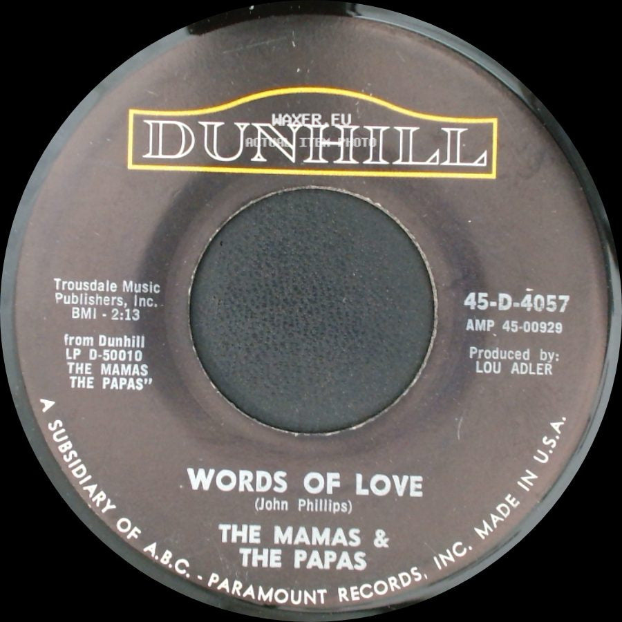 The Mamas & The Papas - Dancing In The Street / Words Of Love side B