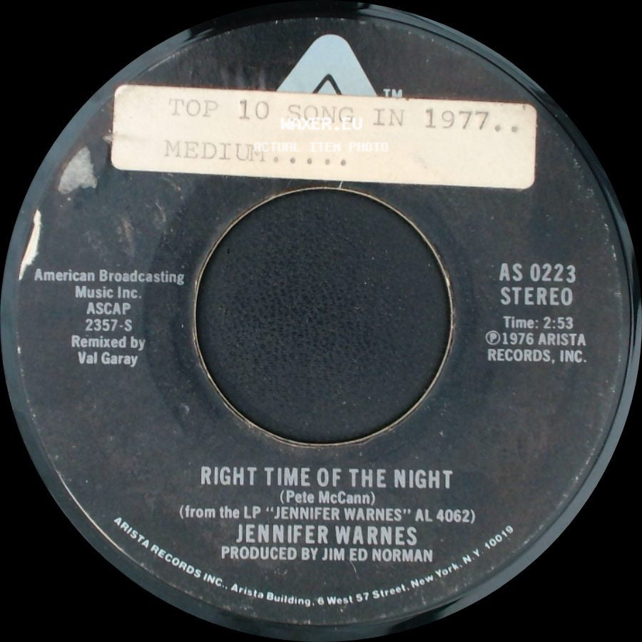 Jennifer Warnes - Daddy Don't Go / Right Time Of The Night side B