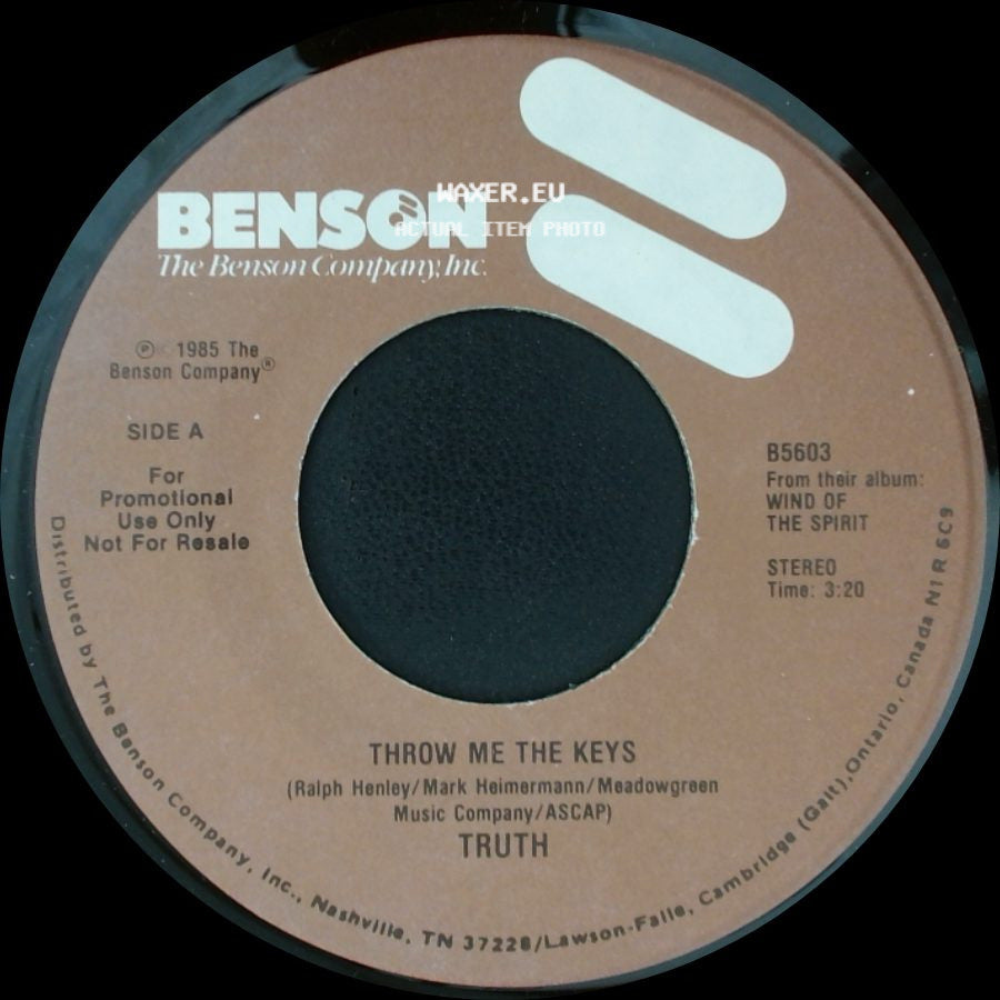Truth - Throw Me The Keys / Throw Me The Keys side B