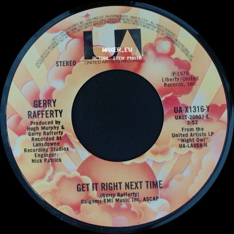 Gerry Rafferty - It's Gonna Be A Long Night / Get It Right Next Time side B