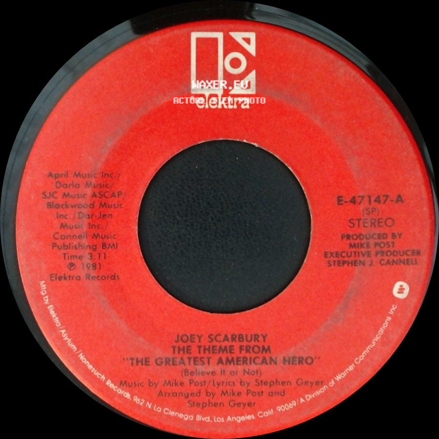 Joey Scarbury - The Theme From "The Greatest American Hero" / That Little Bit Of Us side A