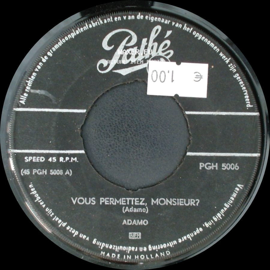 Adamo - Vous Permettez, Monsieur? / Dans Le Vert De Ses Yeux side A