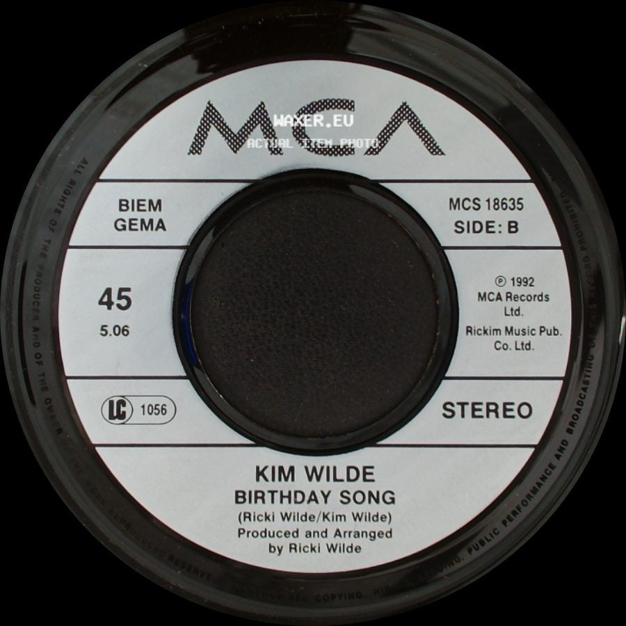 Kim Wilde - Love Is Holy / Birthday Song side B
