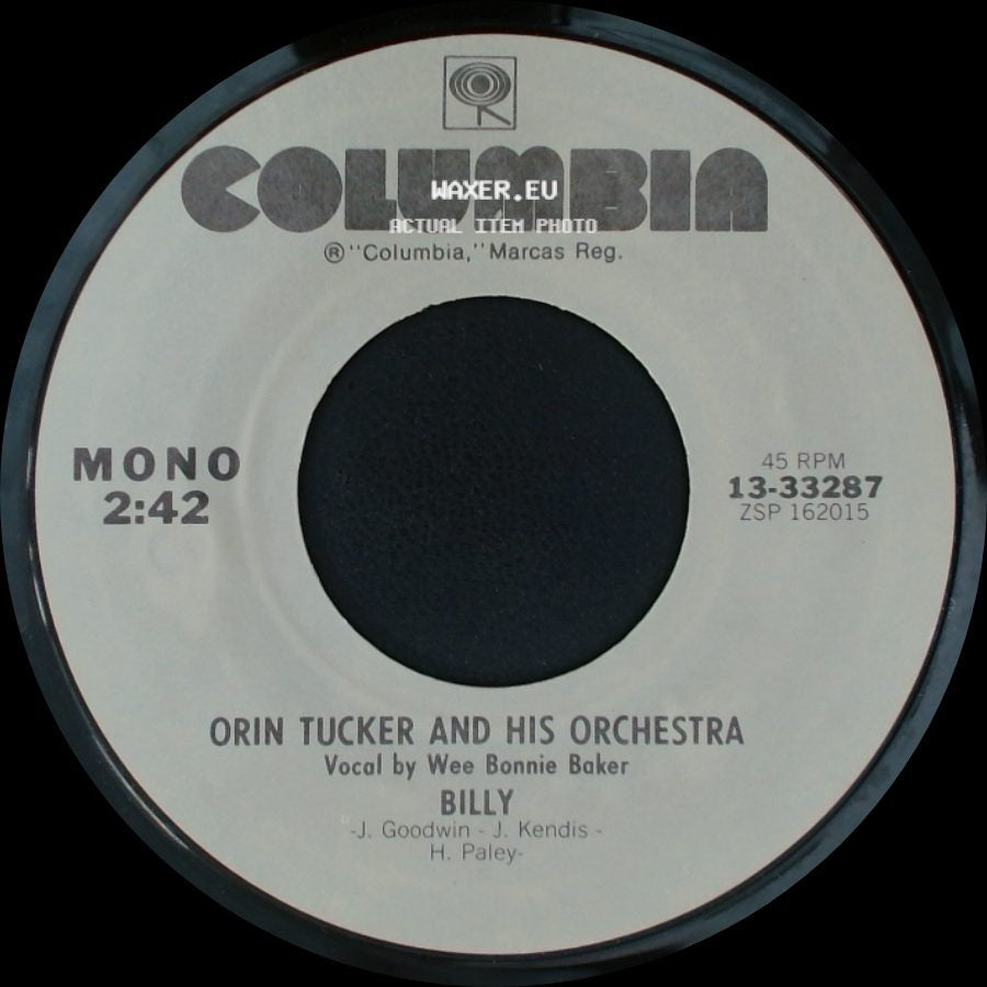 Orin Tucker And His Orchestra - Billy / Oh, Johnny, Oh Johnny, Oh side A