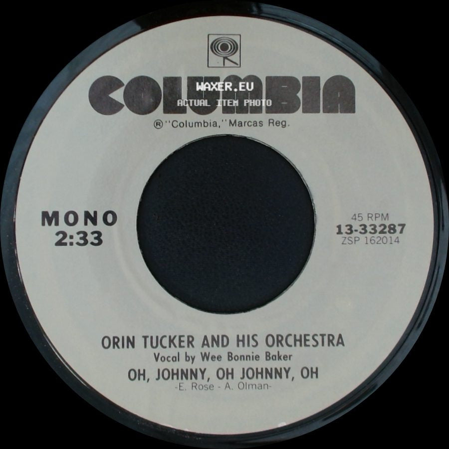 Orin Tucker And His Orchestra - Billy / Oh, Johnny, Oh Johnny, Oh side B