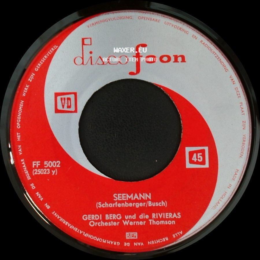 Gerdi Berg Und Die Rivieras / Bob Gerry - Seemann / Muss I Denn side A