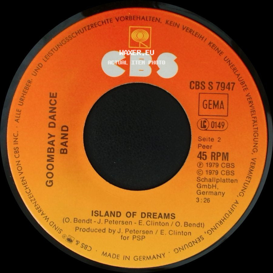 Goombay Dance Band - Sun Of Jamaica / Island Of Dreams side B