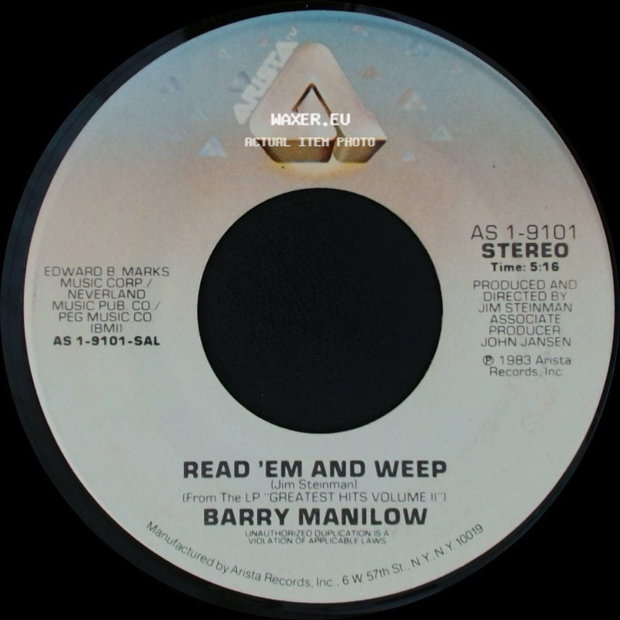 Barry Manilow - Read 'em And Weep / One Voice side A