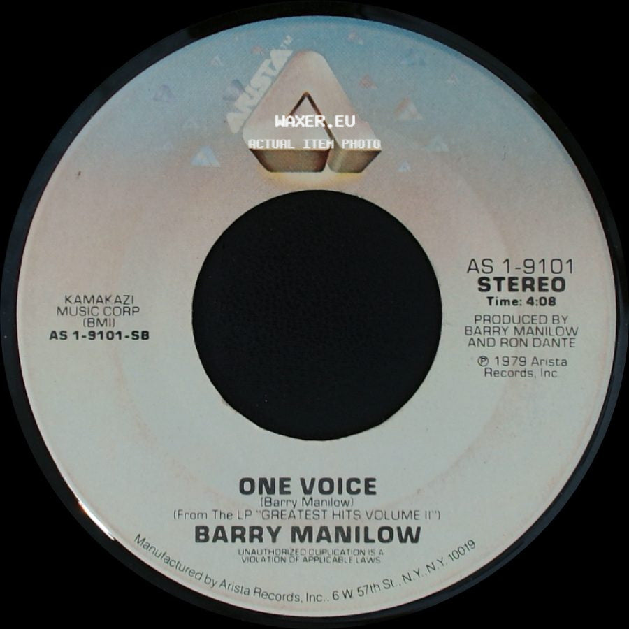 Barry Manilow - Read 'em And Weep / One Voice side B