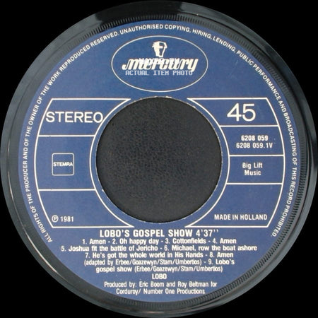 Lobo - Lobo's Gospel Show (Instr.) / Lobo's Gospel Show side B