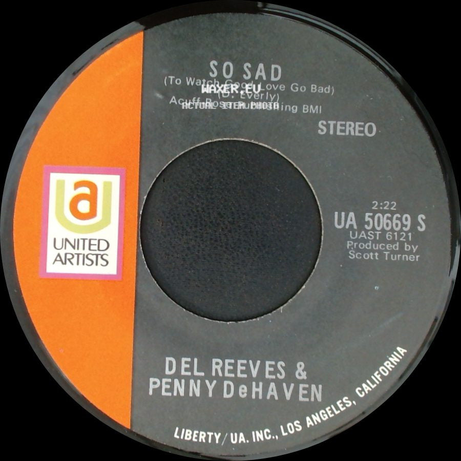 Del Reeves & Penny Dehaven - Land Mark Tavern / So Sad (To Watch Good Love Go Bad) side B