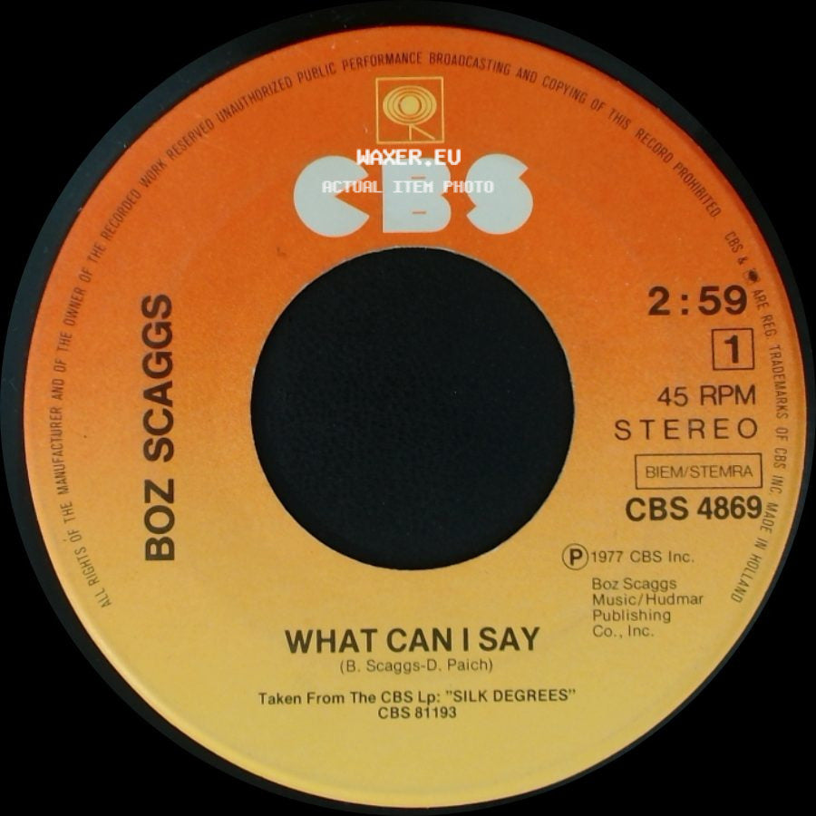 Boz Scaggs - What Can I Say / Harbor Lights side A