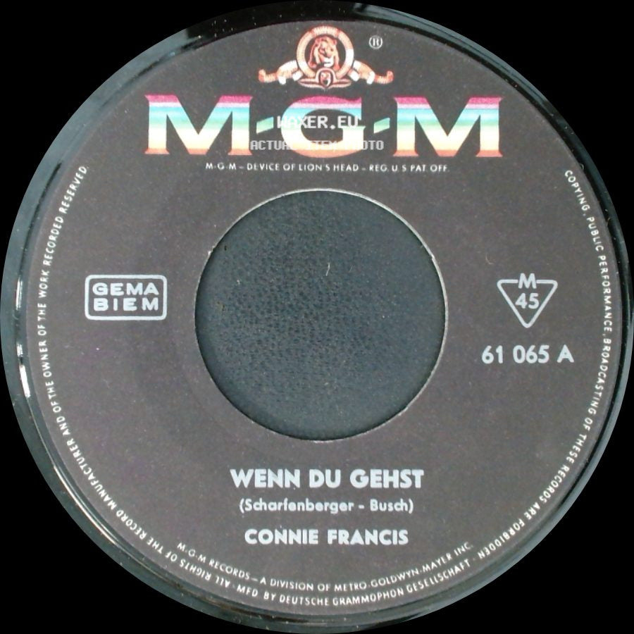 Connie Francis - Wenn Du Gehst / Gondola D'amore side A