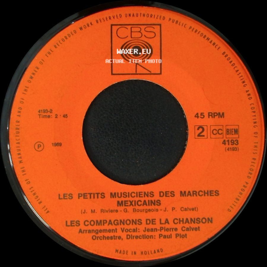 Les Compagnons De La Chanson - Je Reviens Chez Nous / Les Petits Musiciens Des Marches Mexicains side B