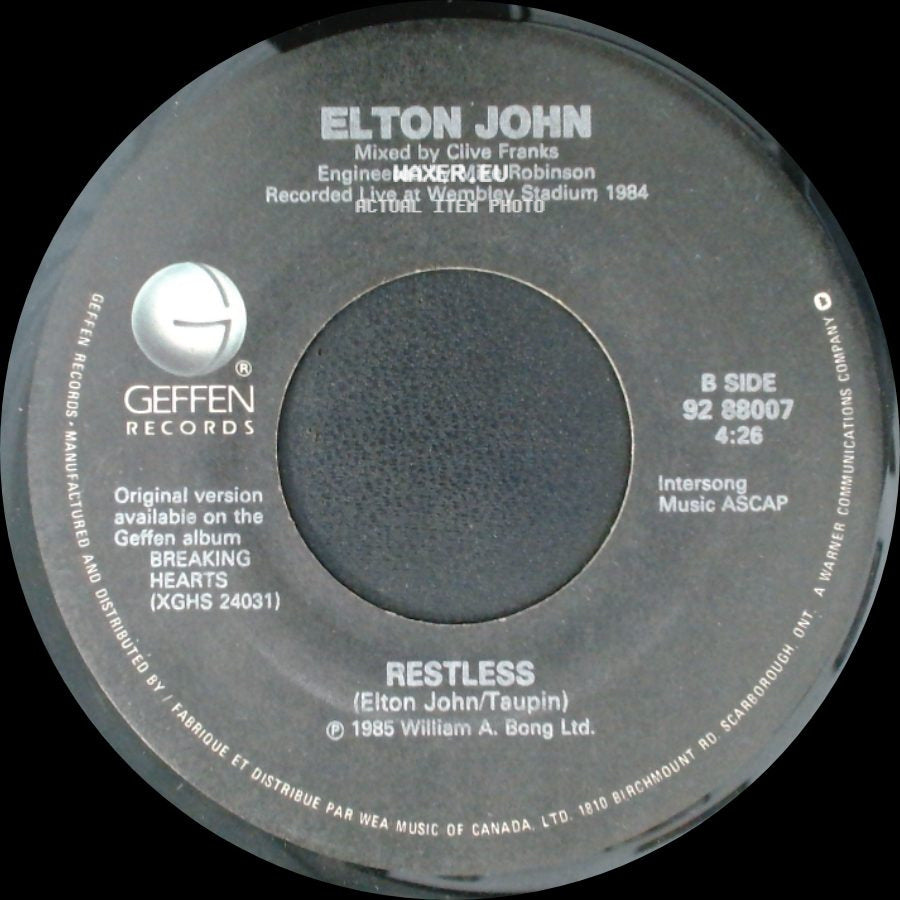 Elton John - Nikita / Restless side B