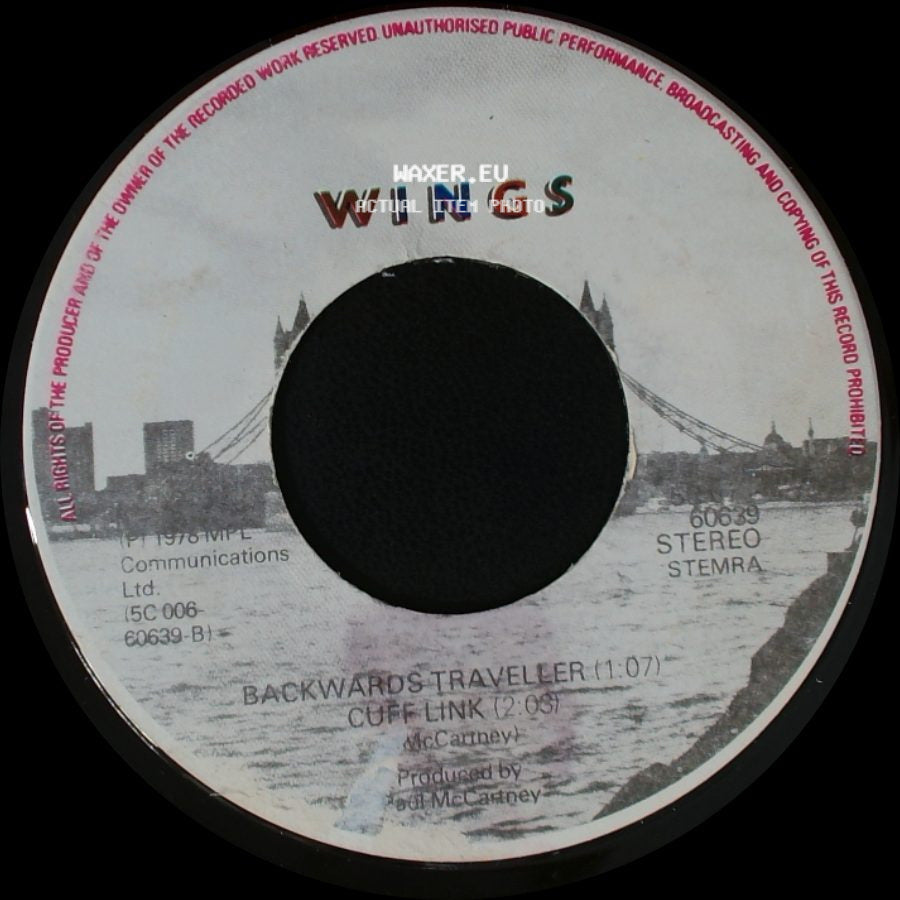 Wings - With A Little Luck / Backwards Traveller / Cuff Link side B